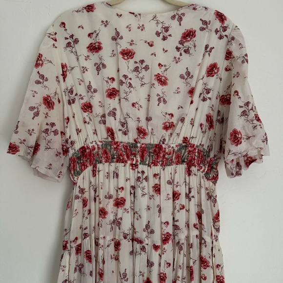 Free People Lysette Red Ivory Floral Maxi Dress - Picture 8 of 9